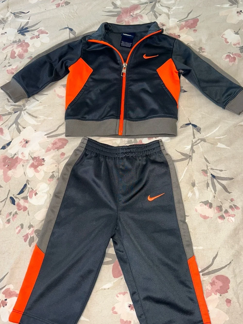Nike Kids Black & Orange Track Jacket and Pants